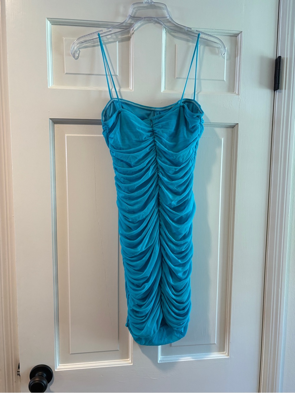 Turquoise Superdown Ruched Mini Dress - Picture 2 of 4